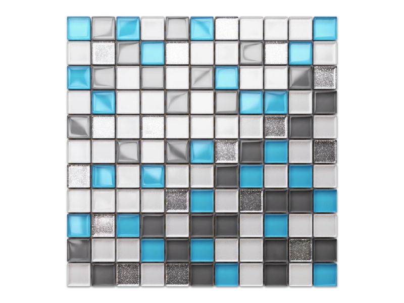 Mozaika szklana Ilcom harmony perła szara azul silver brokat 30x30cm 1 szt.