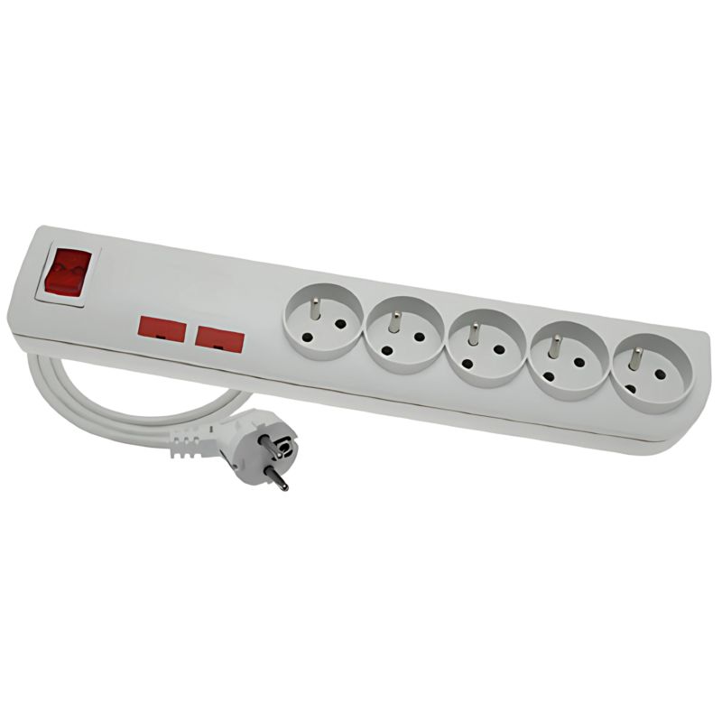 Przedłużacz Przeciwprzepięciowy Elgotech 5 Gniazd 3 m Biały PSF2 1 szt.