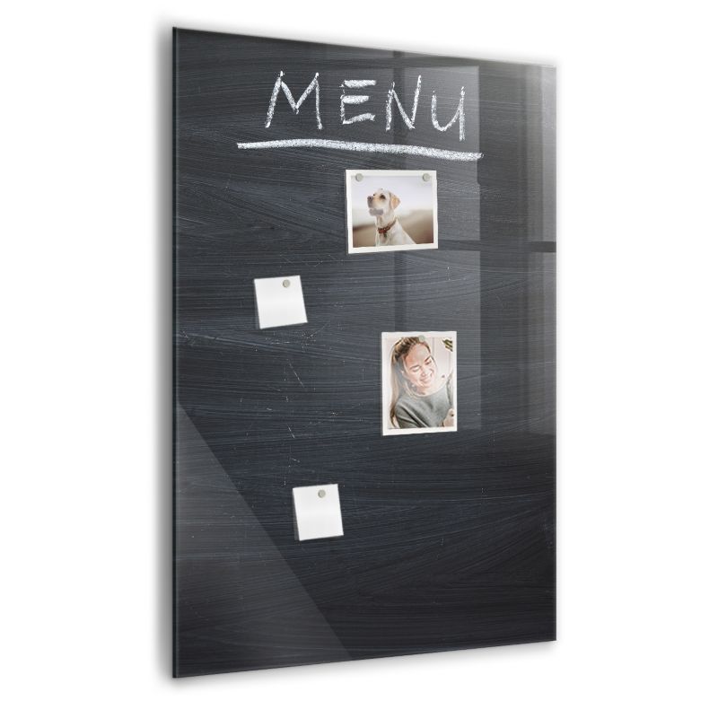 Szklana tablica magnetyczna Wallfluent 70x100 cm Tablica z menu Biały marker 1 szt.