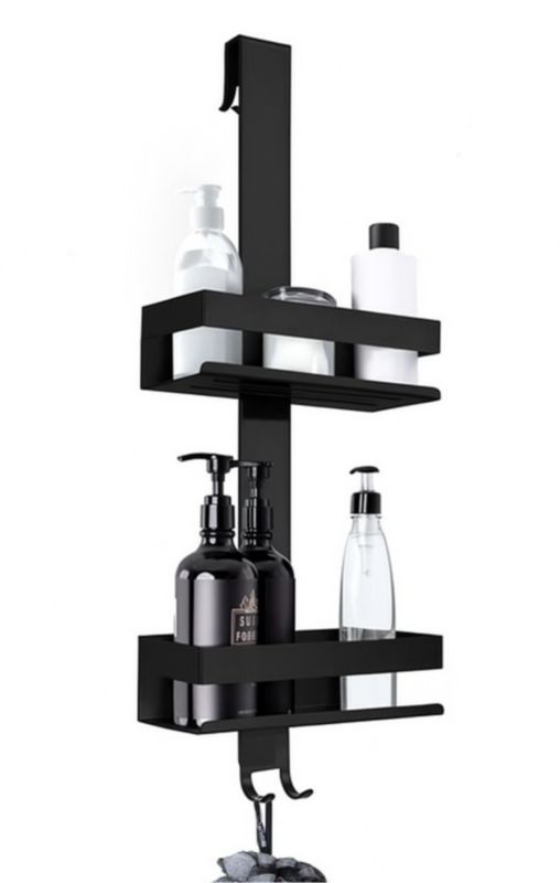 Organizer prysznicowy wiszący Better Home, 2 półki, czarny, 1 szt.