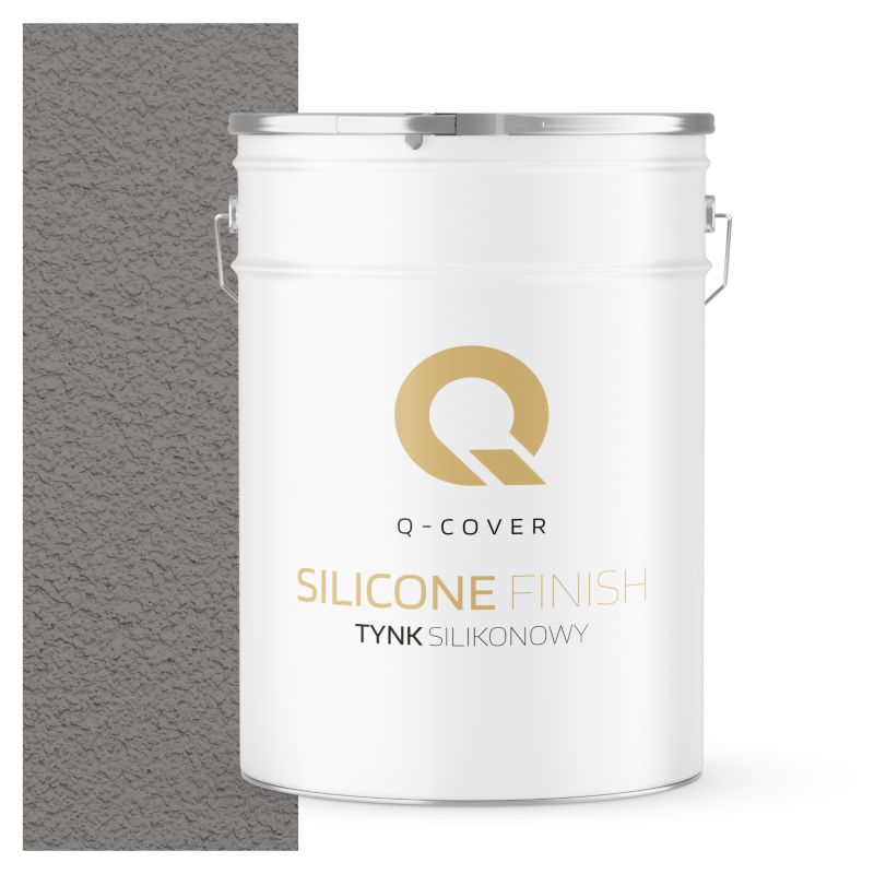 Tynk Silikonowy Elewacyjny Baranek 1.5mm Q-Cover Szary ciemny chłodny F275 25KG