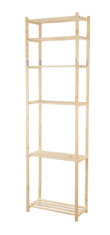 Regał sosnowy MODO24 6 półek szerokość 65 cm naturalny 1 szt.