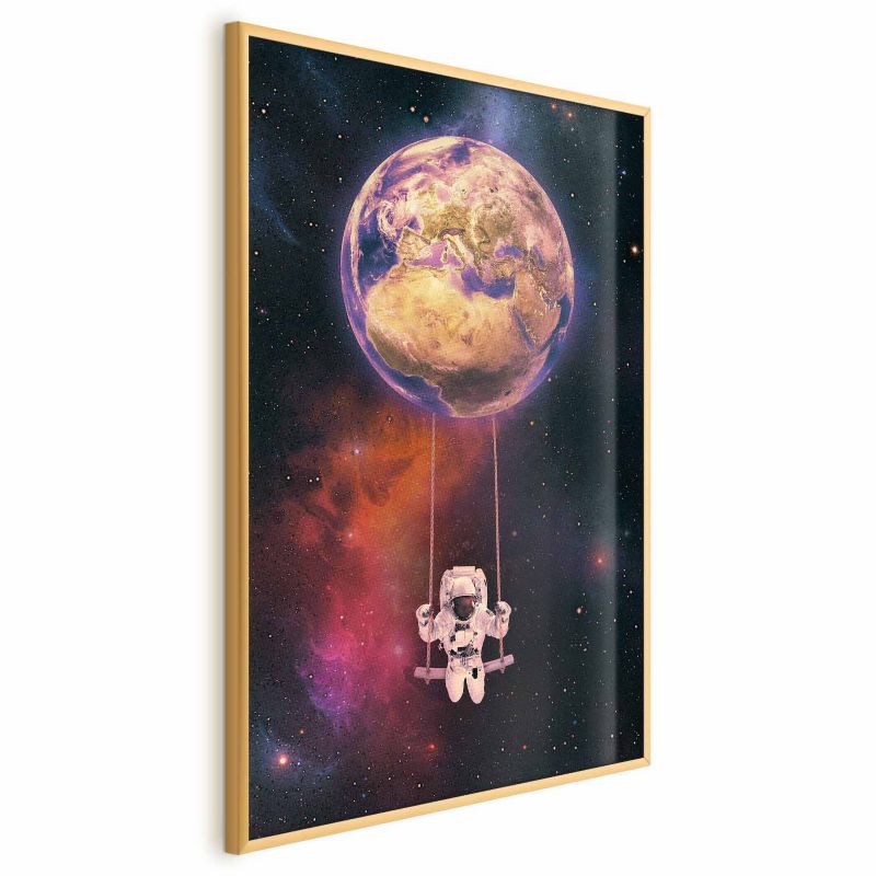 Plakat Artgeist Kosmiczna huśtawka 40x60 cm z ramą złotą 1 szt