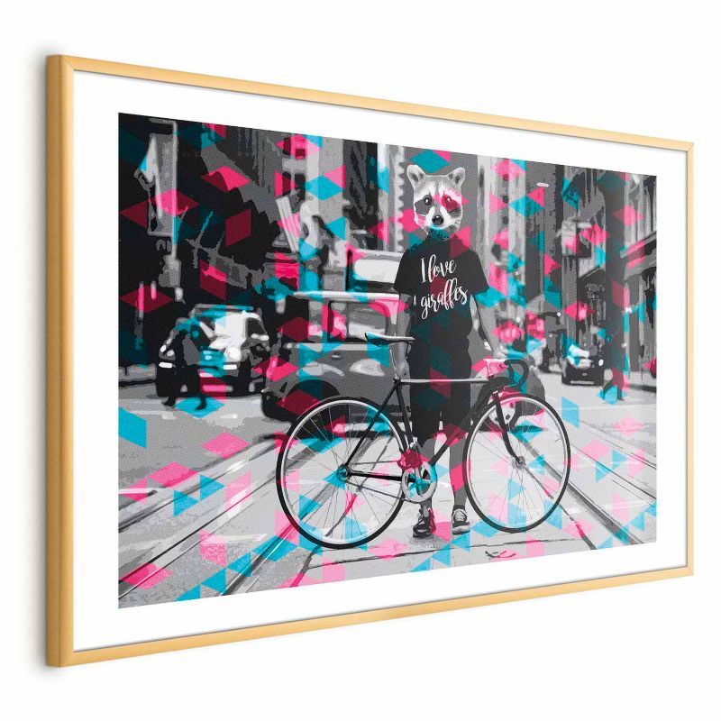 Plakat Artgeist Giraffes 90x60 cm z ramą złotą 1 szt