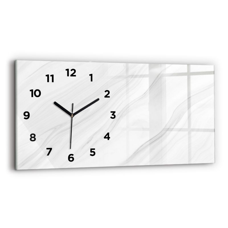 Zegar Wallfluent 60x30 cm Dekoracyjny marmur z czarnymi wskazówkami 1 szt.