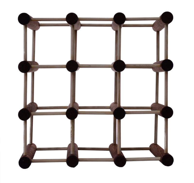 Stojak na wino MODO24 modułowy na 9 butelek sosnowy impregnowany brązowy 1 szt.