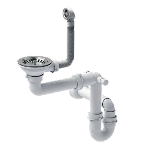 Syfon zlewozmywakowy Quadron Save Space stal szlachetna, PVD, do zmywarki, 1 szt.