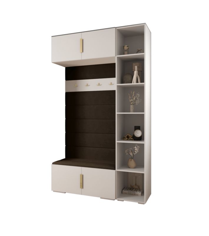 Garderoba do przedpokoju Abiks INOVA 1 Z20 biały+złoty+manila04 1szt.