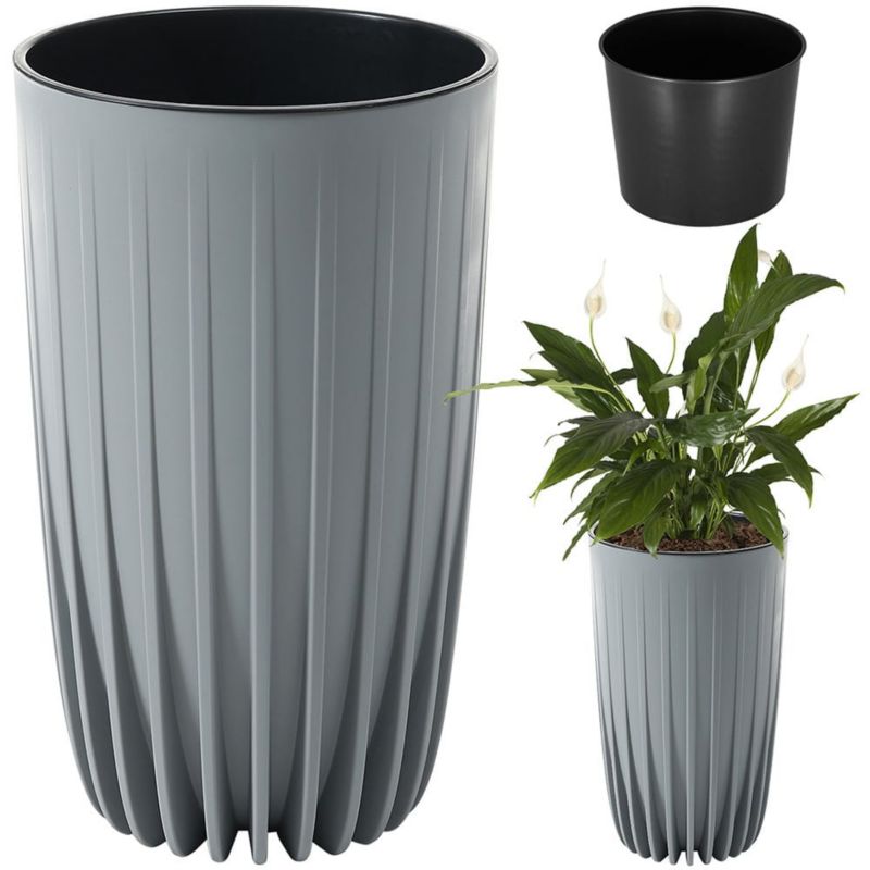 Doniczka Lamela MIRA wysoka donica 52x30cm szara 1 szt.