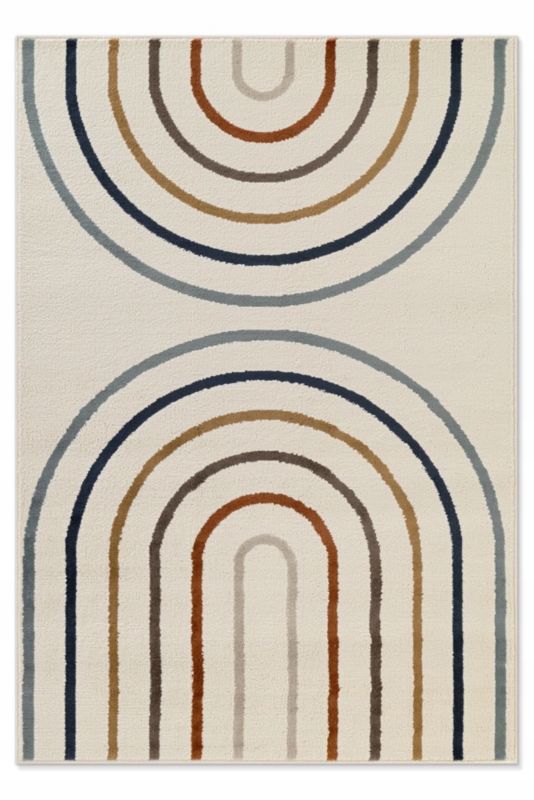 Dywan Hanse Home dziecięcy 160x235cm, kremowy w kolorową tęczę , miękkie włosie 1 szt.