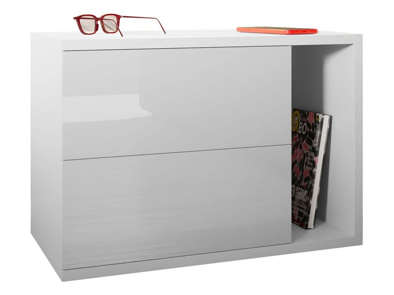 Szafka nocna MIRJAN 24 Bece biały/biały połysk 1 szt.