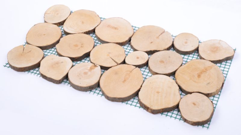 Ścieżka ogrodowa MODO24 z plastrów drewna bukowego 80 x 40 cm 2 szt.