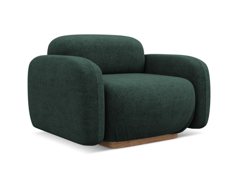 Fotel LaMiaSofa CATANIA z tkaniny bouclé 110x95 cm butelkowa zieleń 1 szt.