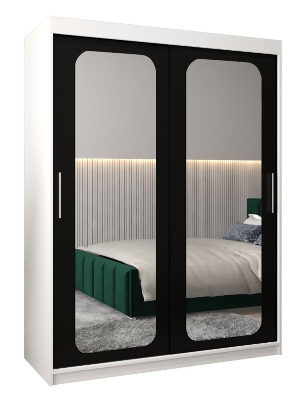 Szafa przesuwna Garderoba Abiks PROMO T3 150 biały/czarny 1 szt.