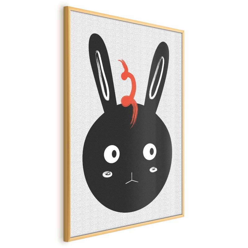 Plakat Artgeist Królik widzi wszystko 60x90 cm z ramą złotą 1 szt