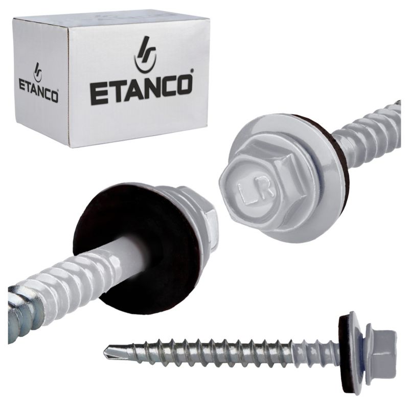 Wkręty farmerskie Etanco GTF2 4,8x50 mm RAL 9006 100szt