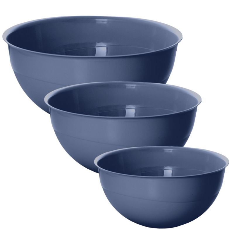Miska Plastikowa EDANTI Okrągła Kuchenna Zestaw Ciemnoszary 3 szt.