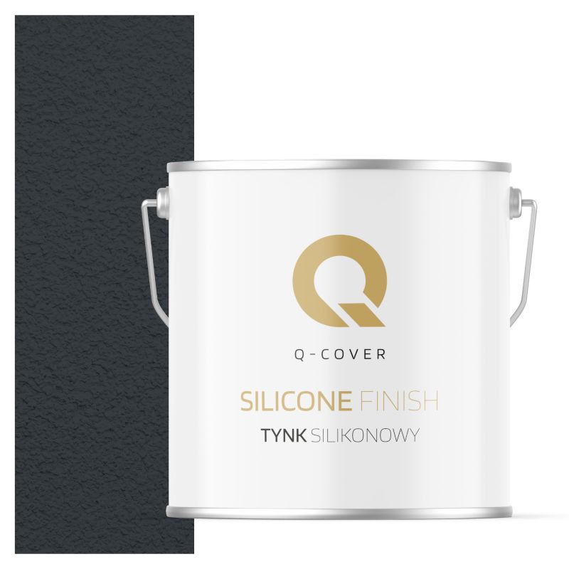 Tynk Silikonowy Elewacyjny Baranek 3.0mm Q-Cover Antracyt RAL7016 7KG