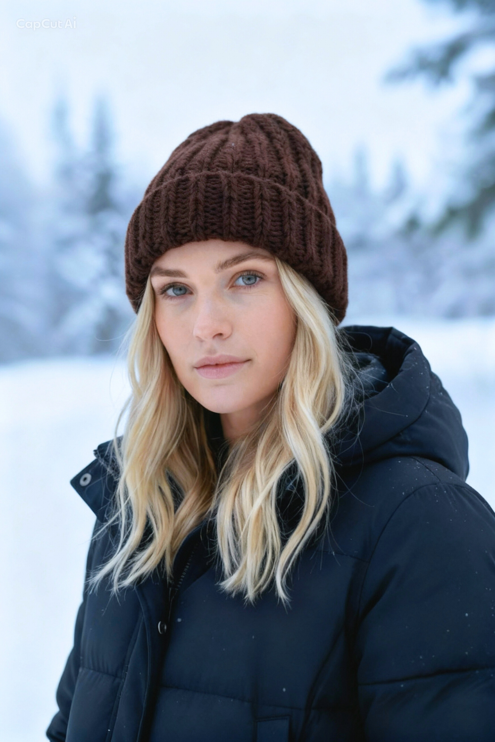 Lillow - Wełniana czapka, ręcznie robiona - czekoladowy brąz - Uszyto w Polsce