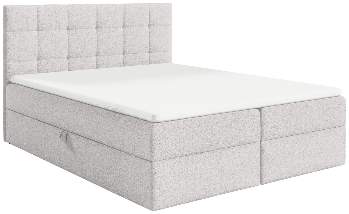 Tapicerowane łóżko 160x200 cm do sypialni kontynentalne z pojemnikiem ASPEN