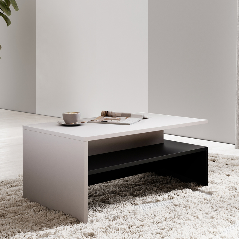 Stolik kawowy biały z czarnym BARRET