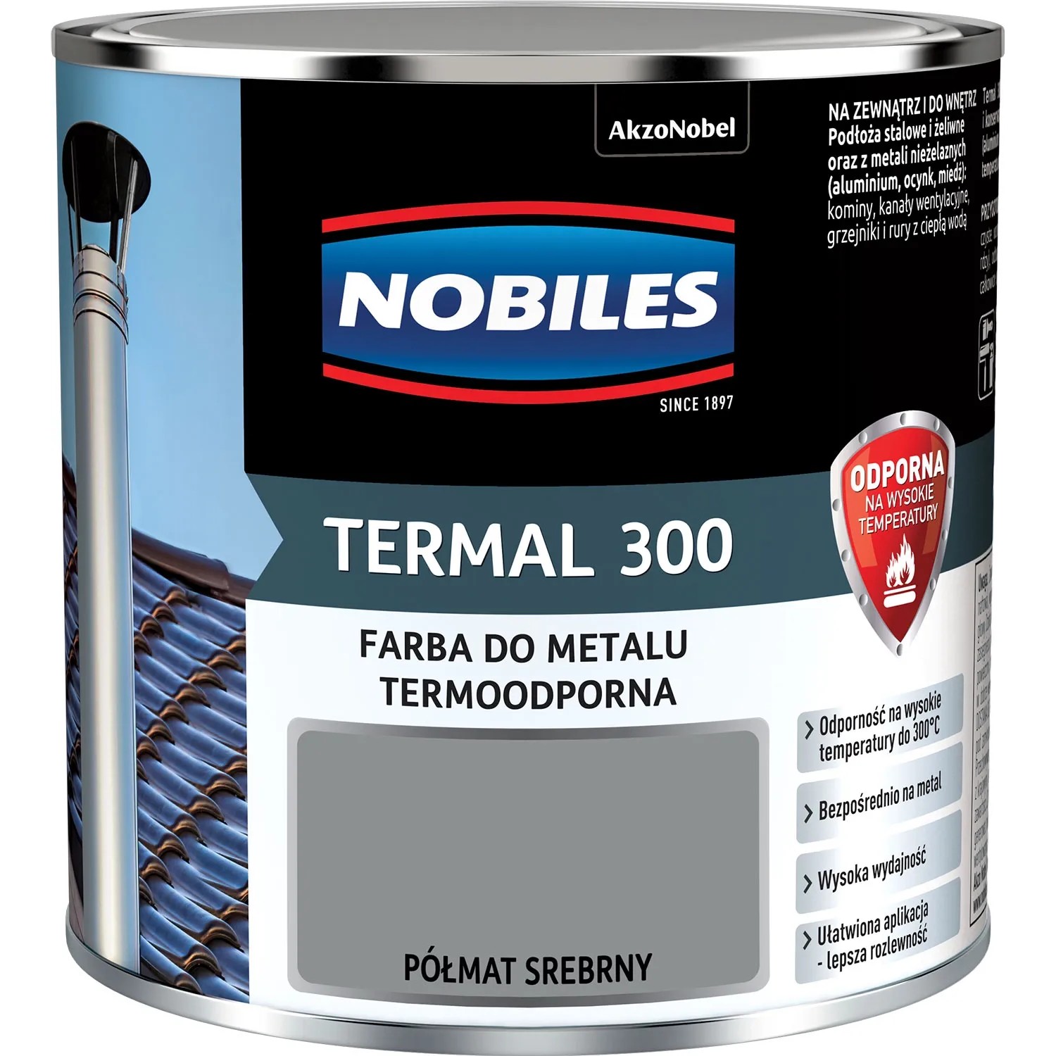 Farba Nobiles Termal 300 srebrny półmat 0,2L