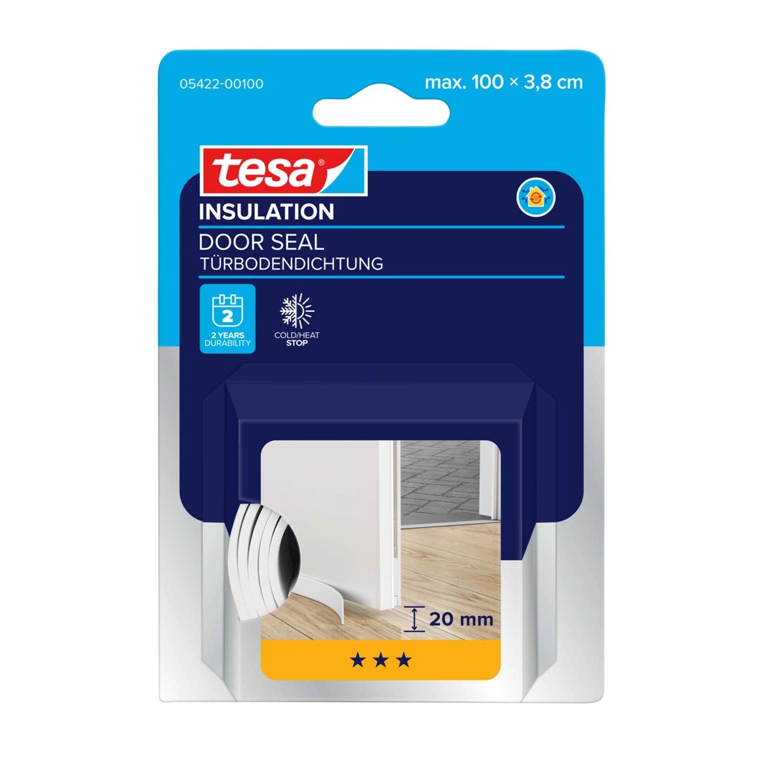 Tesa Uszczelka drzwiowa piankowa 38mm x 1m biała