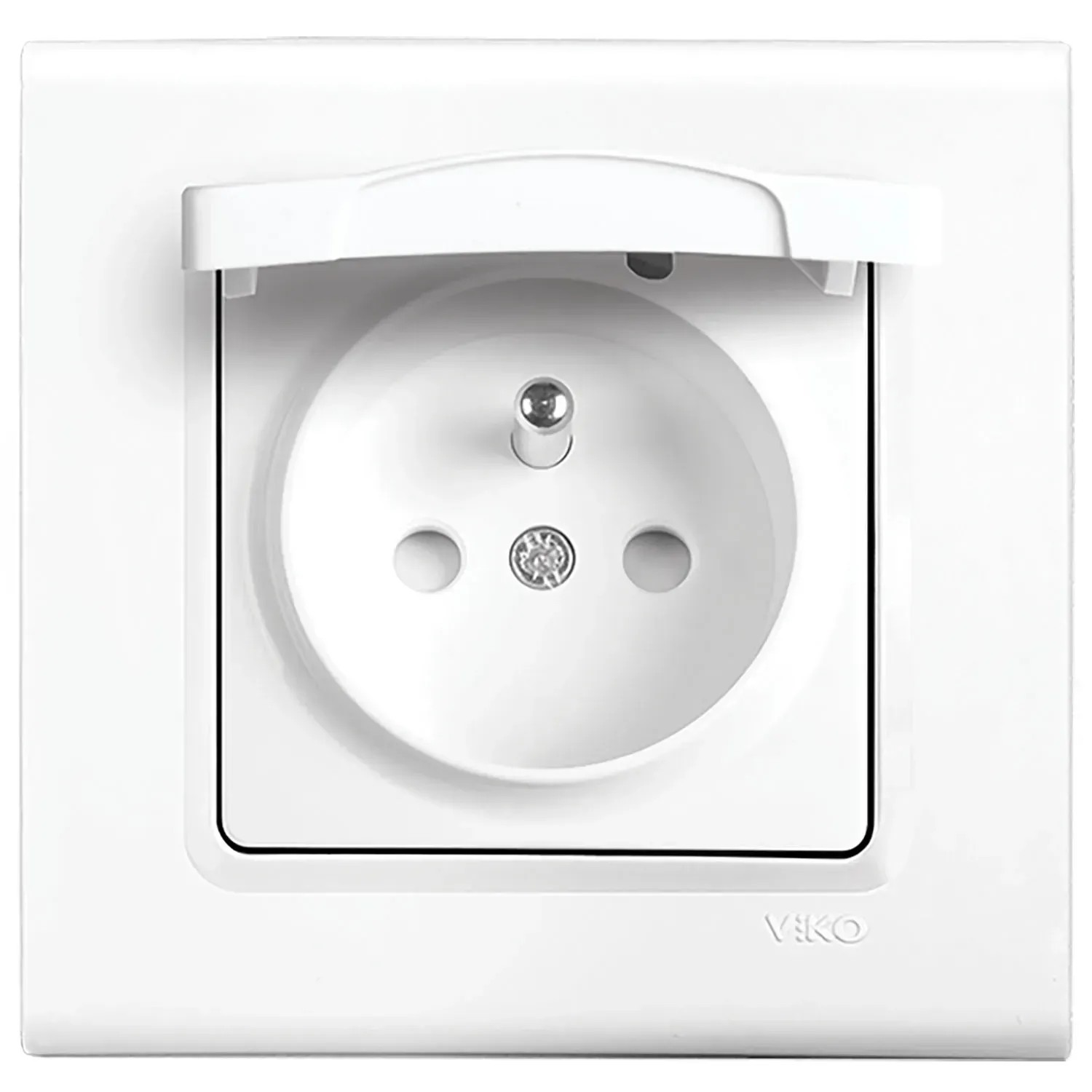 Gniazdo Linnera S pojedyncze Z/U IP44 z ramką białe
