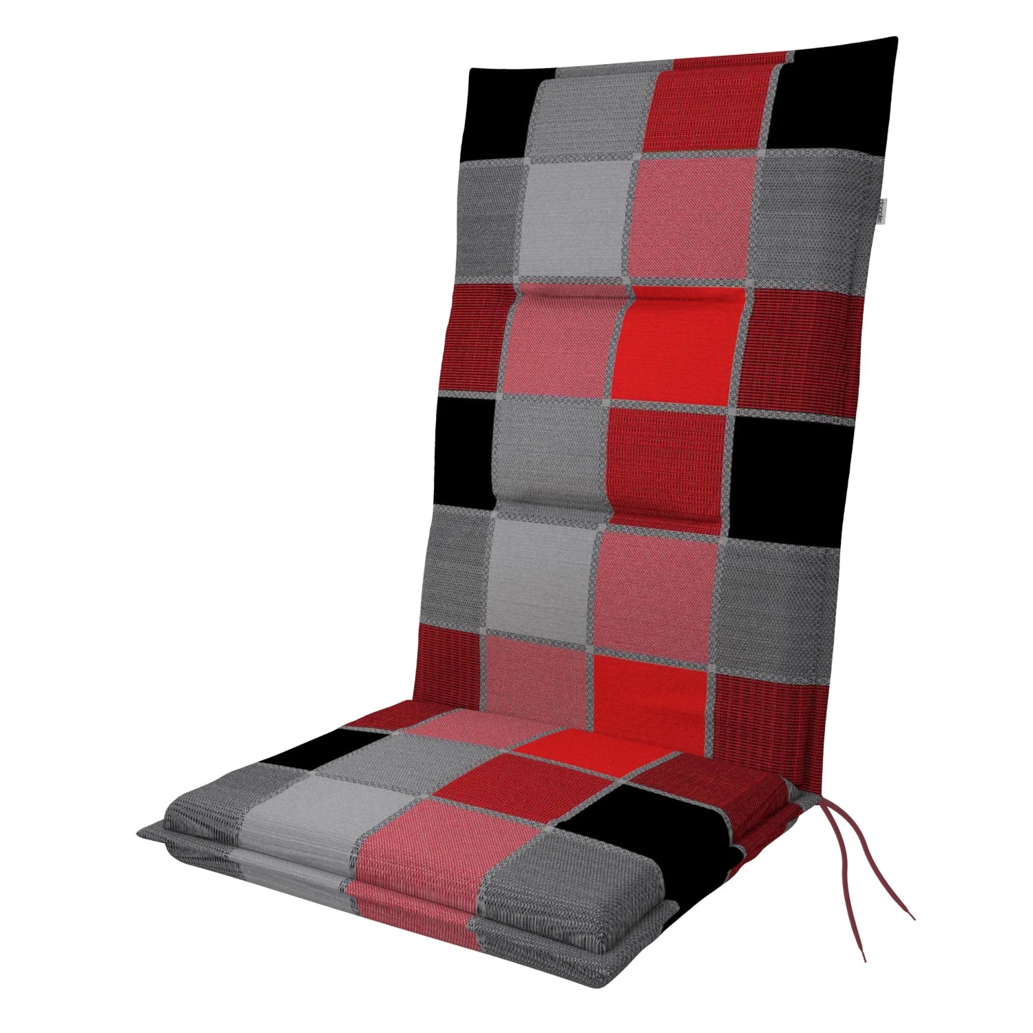 Poduszka na fotel SPOT 6118 czerwono-czarna krata