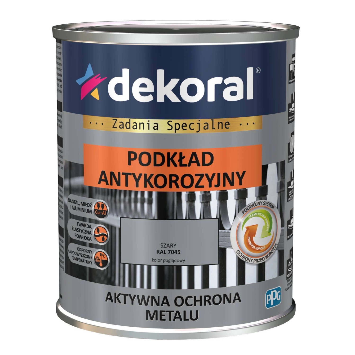 Dekoral Podkład antykorozyjny szary 0,9L