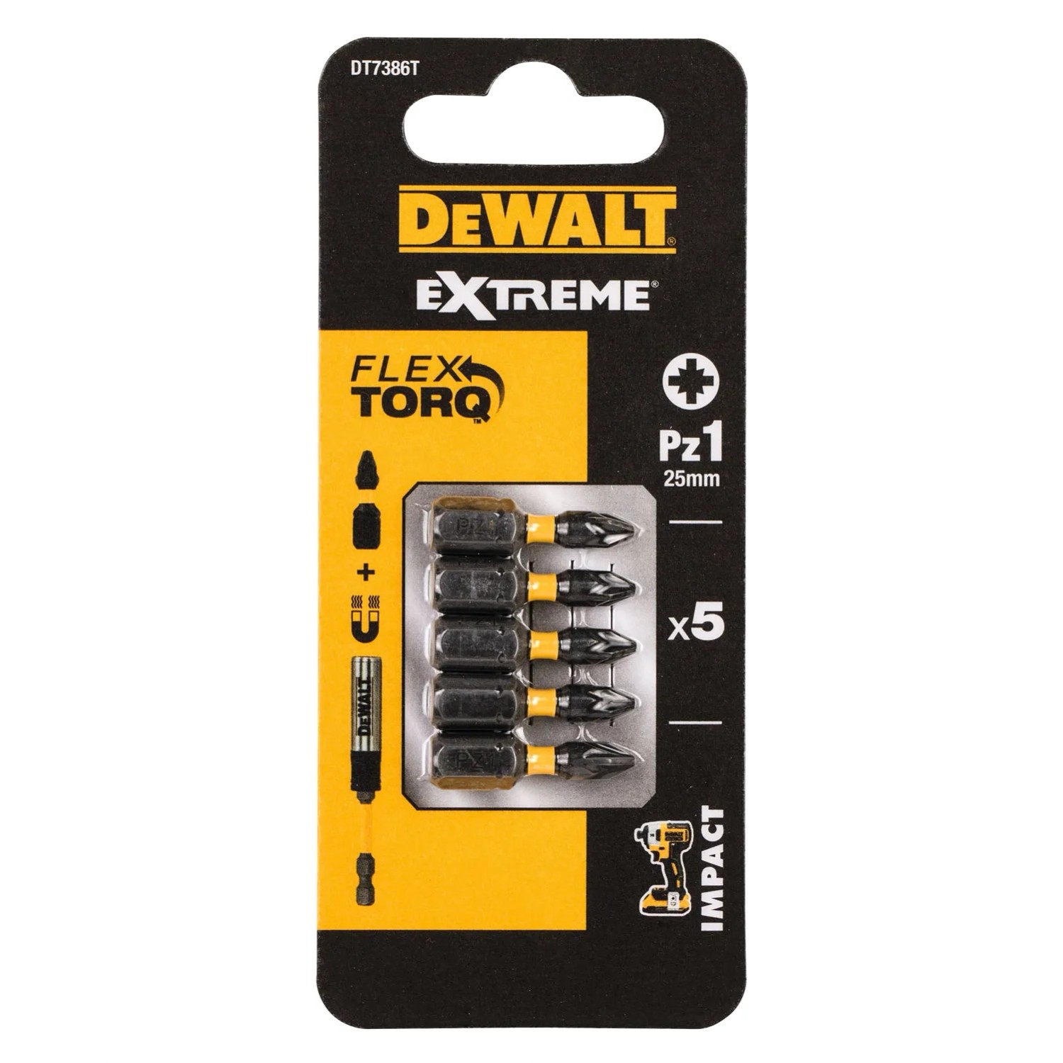 Dewalt Bity udarowe PZ1 25 mm - 5 szt.