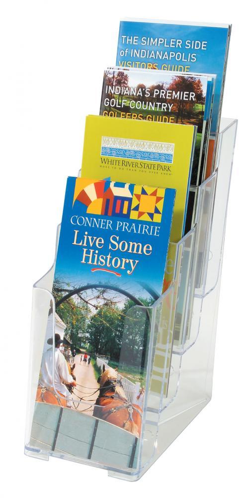 Stojak na prospekty Viking, 1/3 A4, 4 kieszenie, przezroczysty