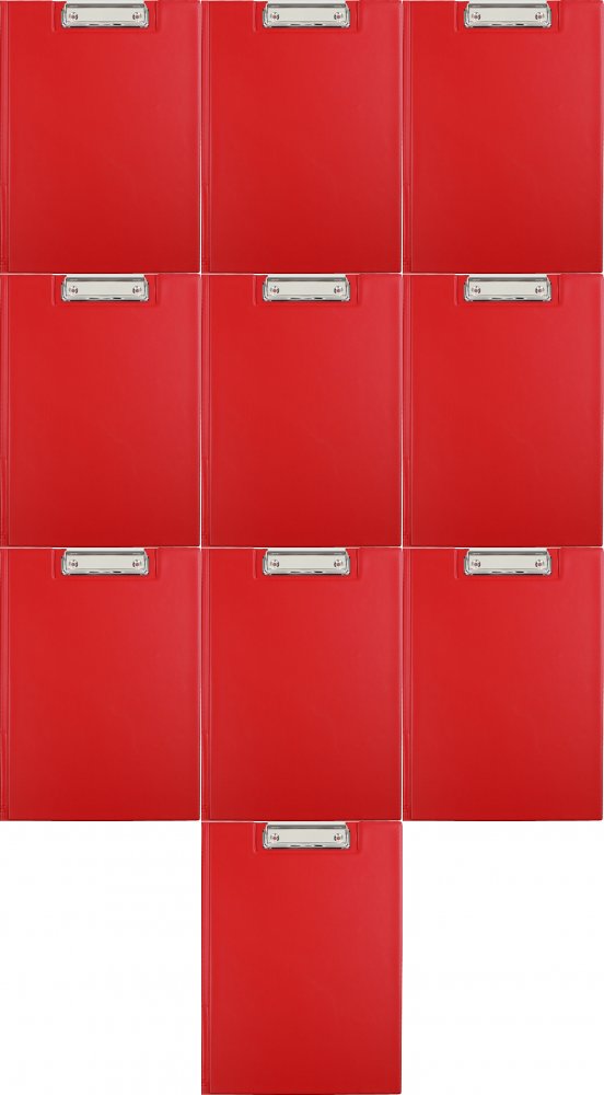 10x Clipboard D.Rect, z okładką, A4, czerwony