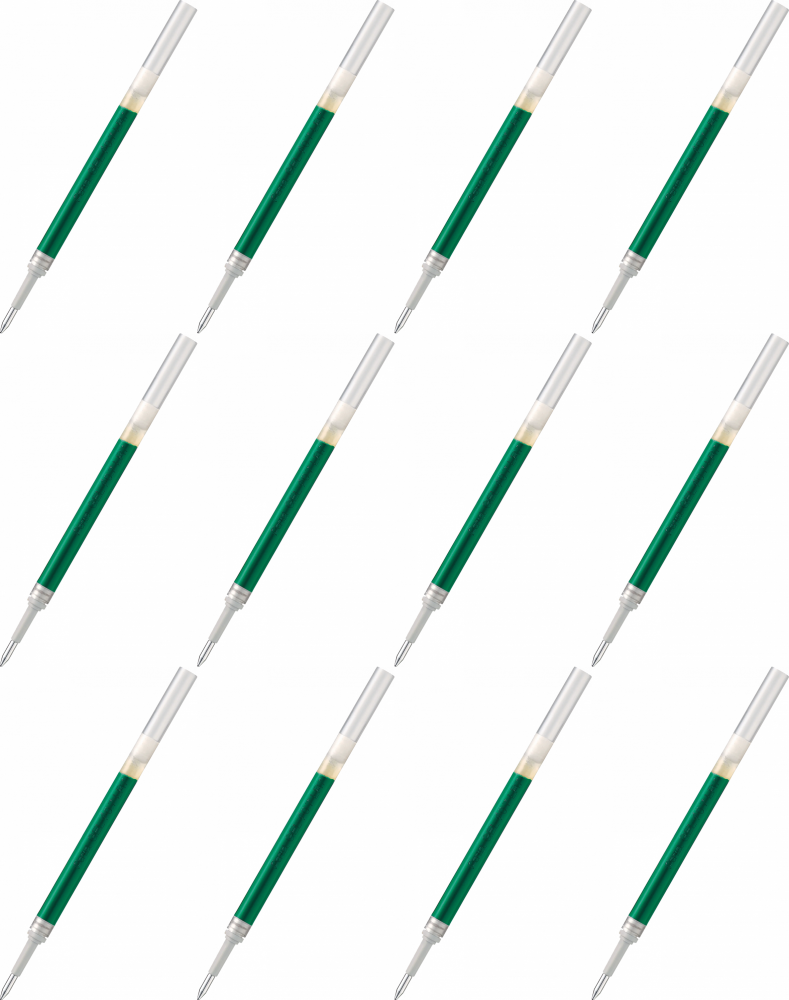 12x Wkład LR7 do pióra kulkowego Pentel, Energel, 0.7mm, zielony