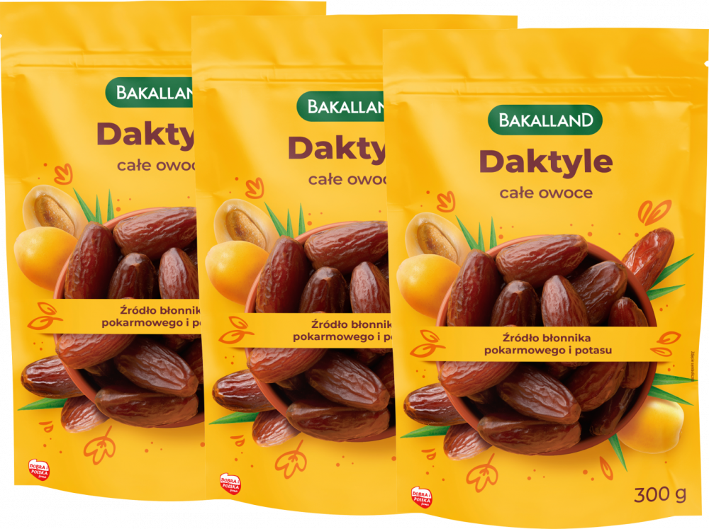 3x Daktyle suszone Bakalland, 300g
