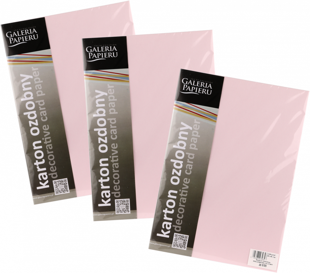 3x Karton ozdobny Galeria Papieru Millenium, A4, 220g/m2, 20 arkuszy liliowy