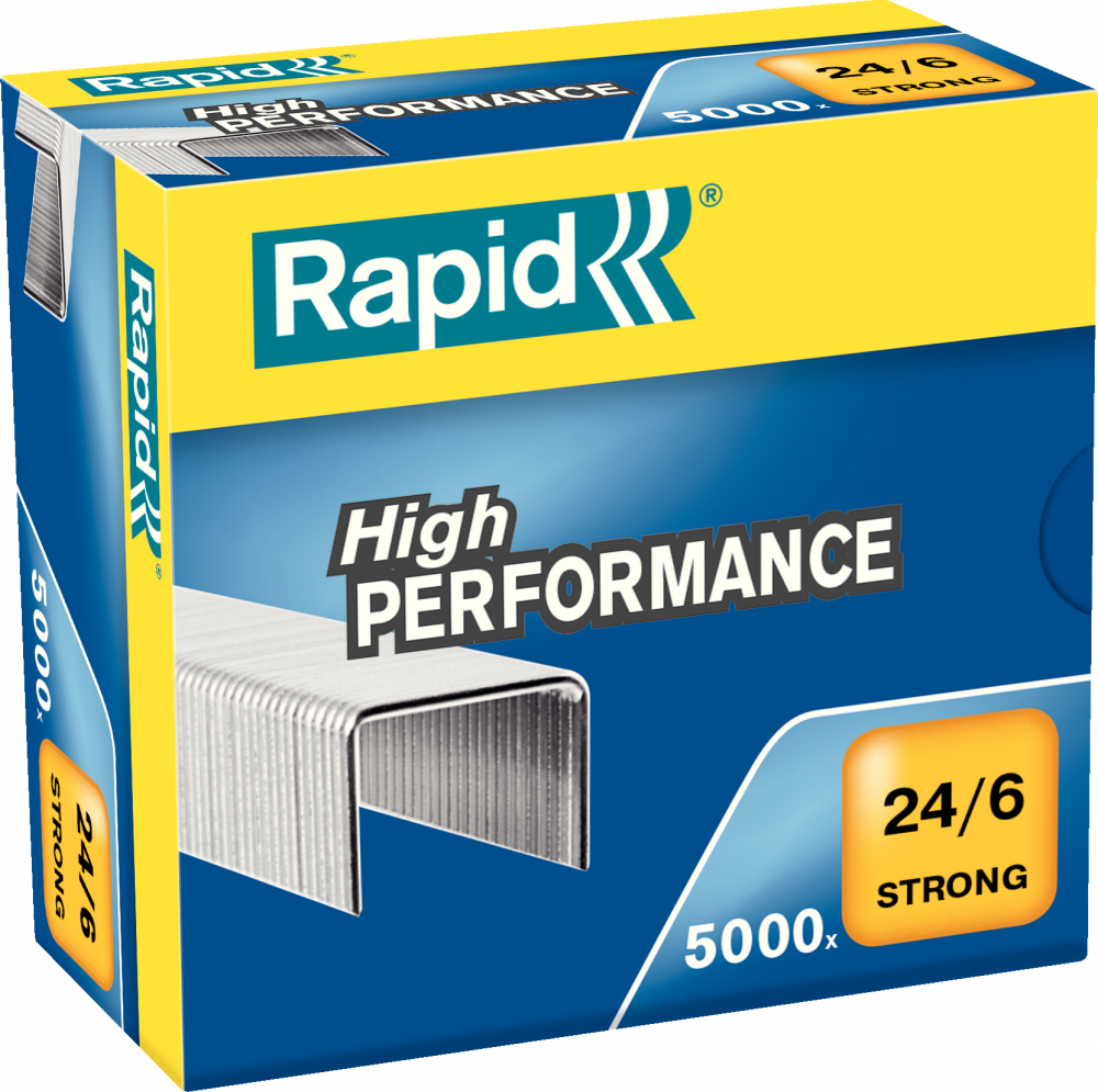 Zszywki Rapid Strong, 24/6 5M, 5000 sztuk, srebrny