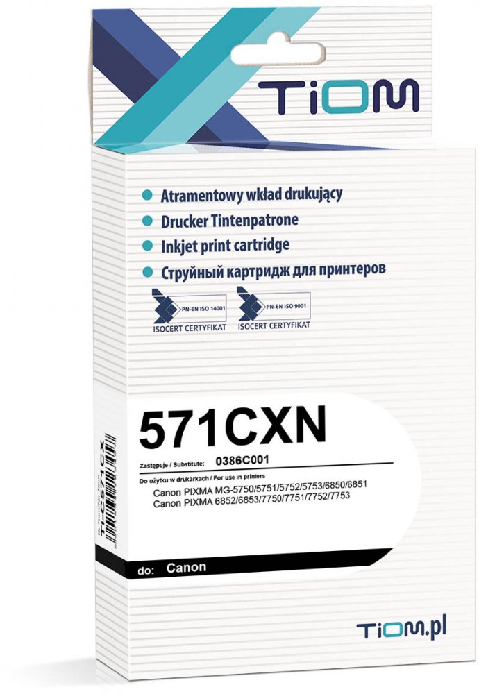 Tusz Tiom Ti-C571CX (CLI-571C), 715 stron, cyan (błękitny)