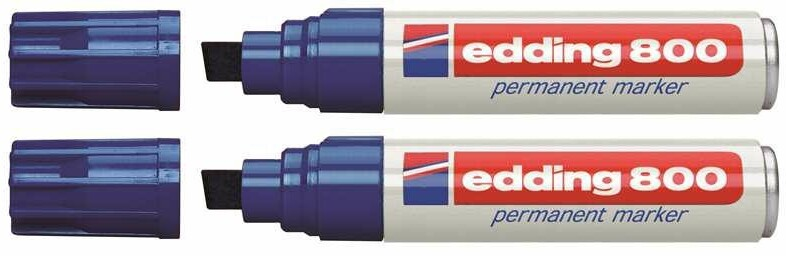 2x Marker permanentny edding 800, ścięta, 4-12mm, niebieski