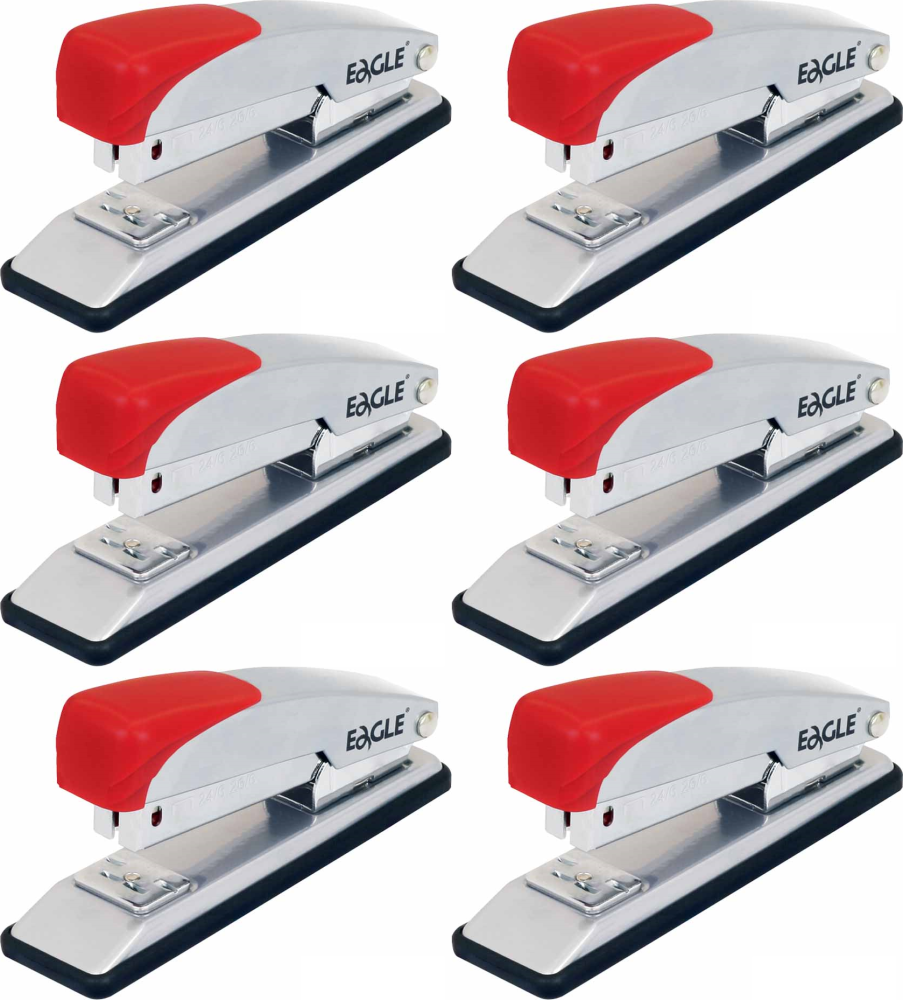 6x Zszywacz Eagle 205, do 20 kartek, czerwony