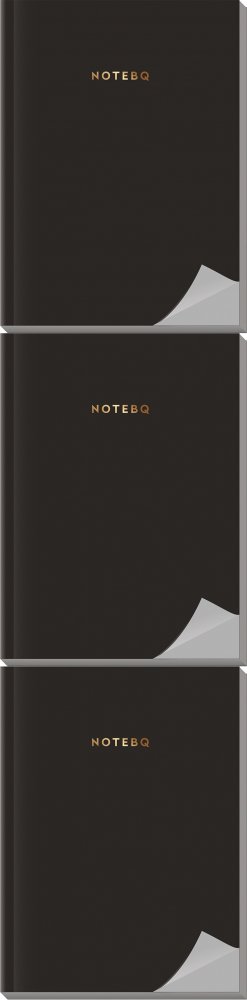 3x Notatnik w kratkę Interdruk Notebq, z kolorowymi bokami, A5, 80 kartek, mix wzorów