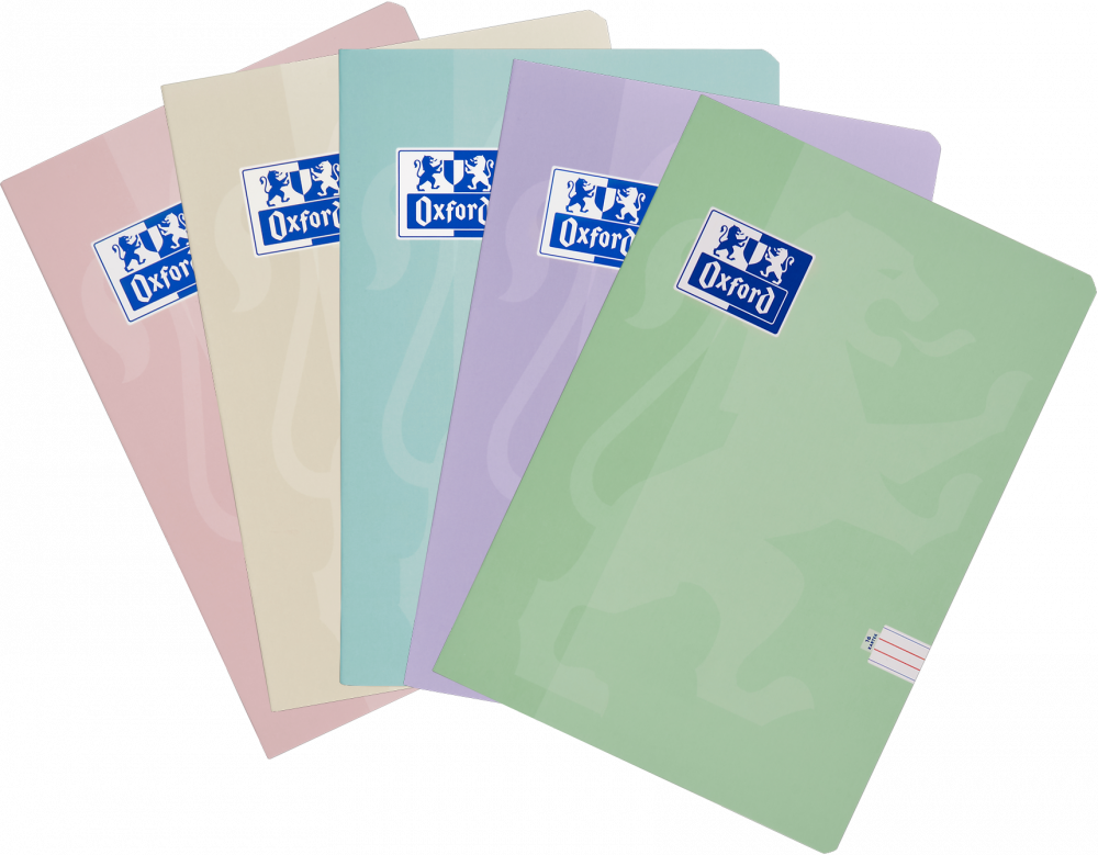 5x Zeszyt w wąskie kolorowe linie Oxford Touch Pastel, A5, miękka oprawa, 16 kartek, mix kolorów pastelowych