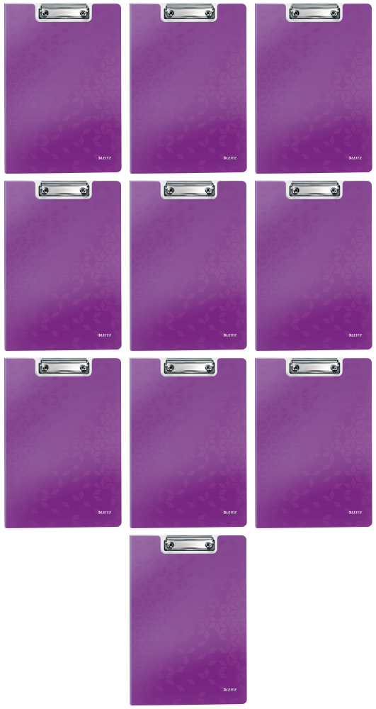10x Clipboard Leitz Wow, z okładką, A4, fioletowy