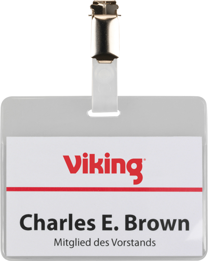 Identyfikator Viking, z klipsem, 90x60mm, przezroczysty