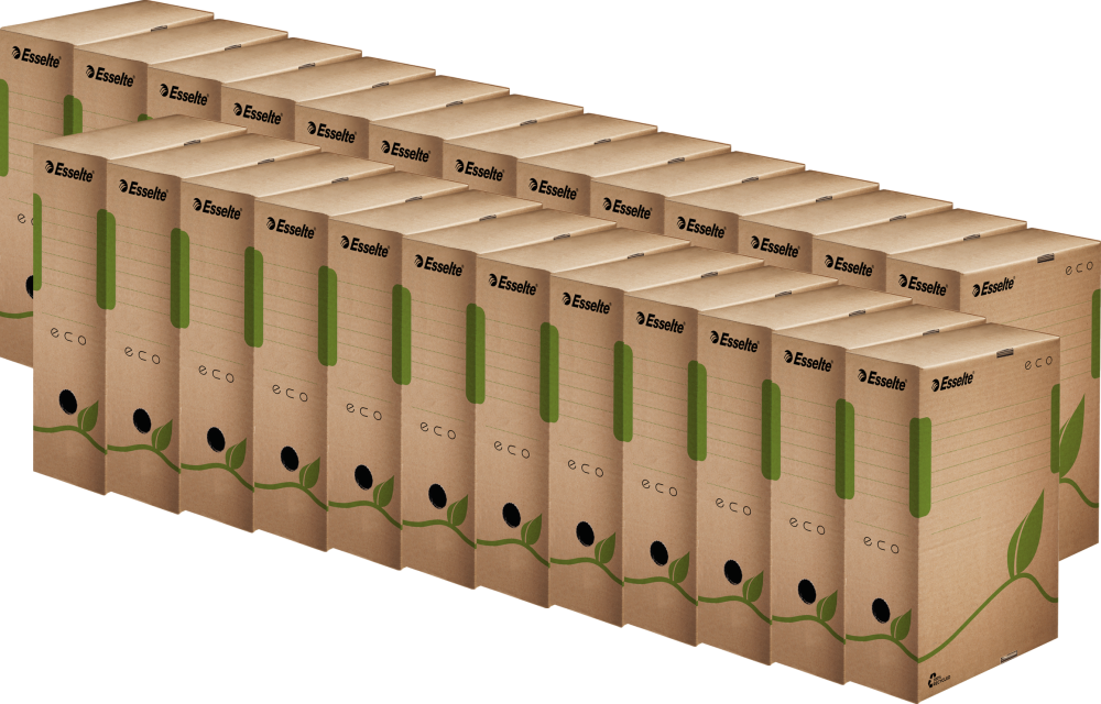25x pudło archiwizacyjne Esselte Eco, do luźnych dokumentów, 100mm, brązowy