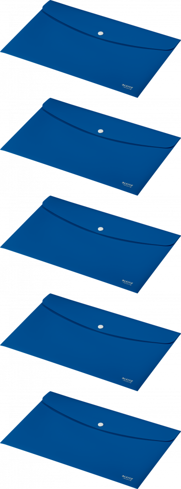 5x Teczka kopertowa Leitz Recycle, A4, na zatrzask, niebieski