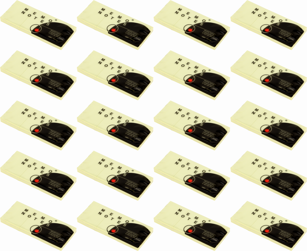 20x Karteczki samoprzylepne Dalpo Memo Notes, 40x50mm, 3x100 karteczek, żółty