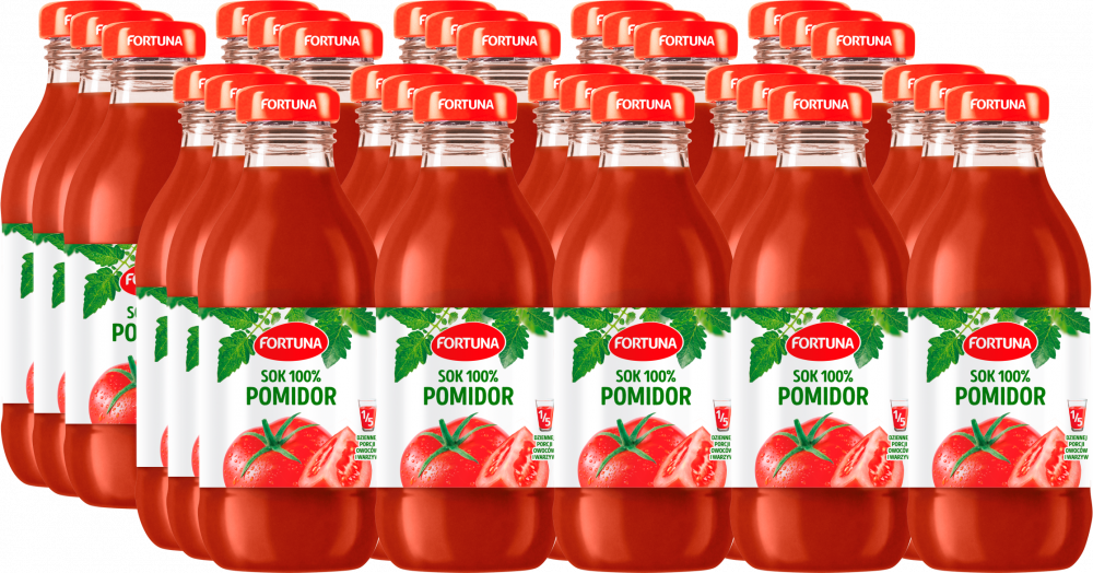 30x Sok pomidorowy Fortuna, butelka szklana, 0.3l