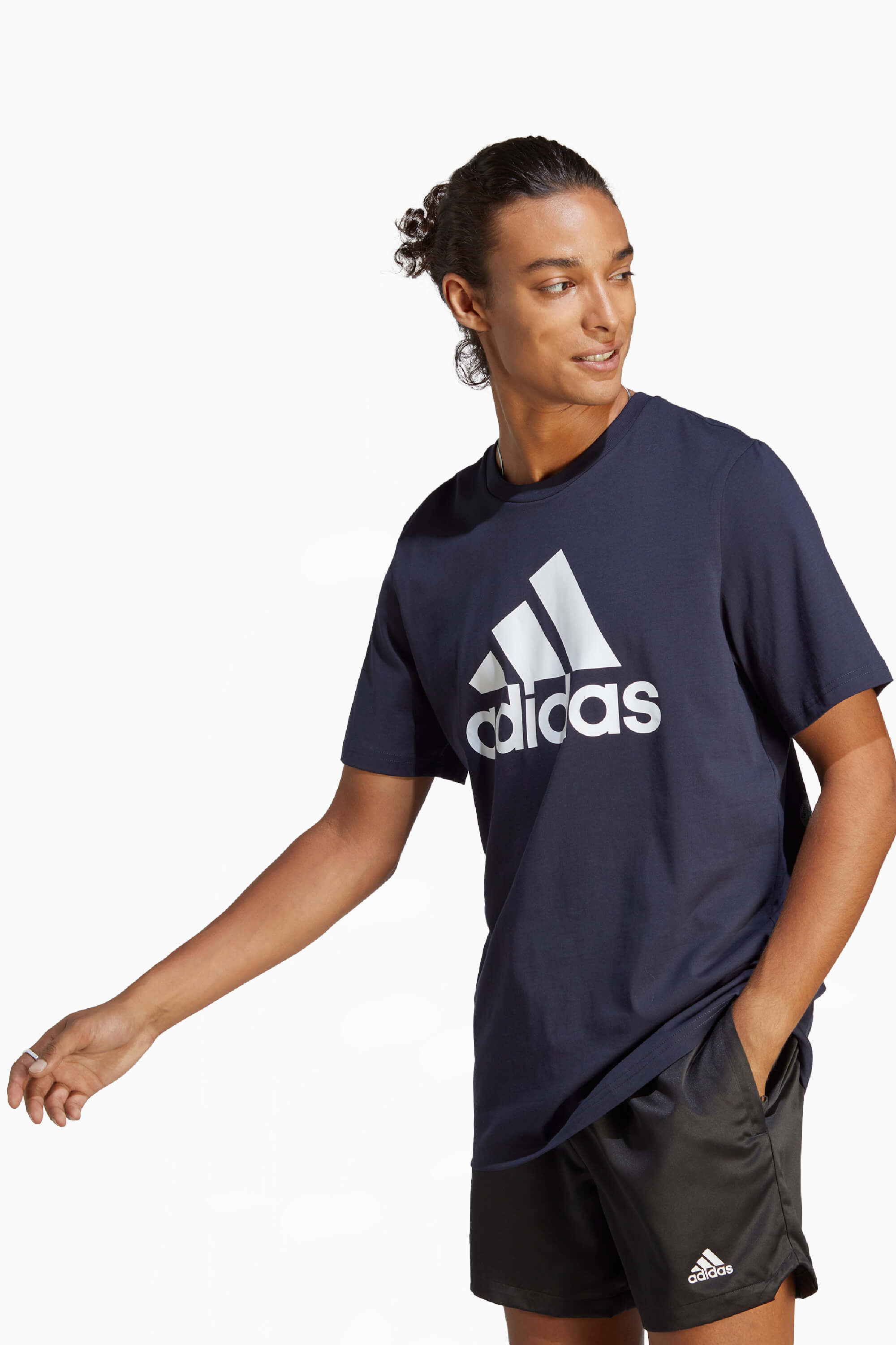 Koszulka adidas Essentials Single Big Logo - Granatowy