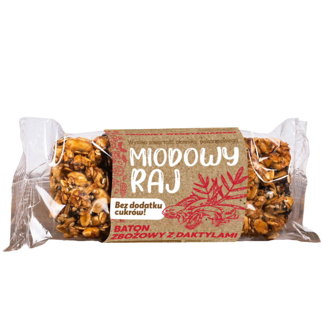 Zdrowe korzyści miodowy raj, baton zbożowy z daktylami, 45 g